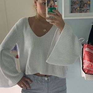 white free people sweater